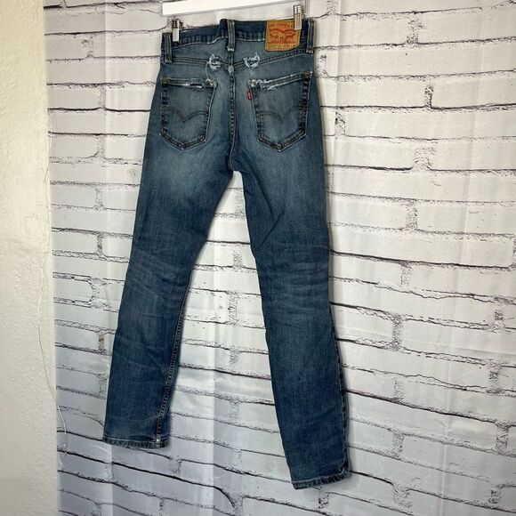 Levi’s 511 Men’s Blue Jeans Distressed Straight Workwear Streetwear 30X32 Faded - Picture 9 of 15